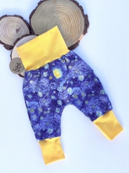 Pantalón evolutivo bebé - punto camiseta- estilo harem - Noche Estrellada Van Gogh